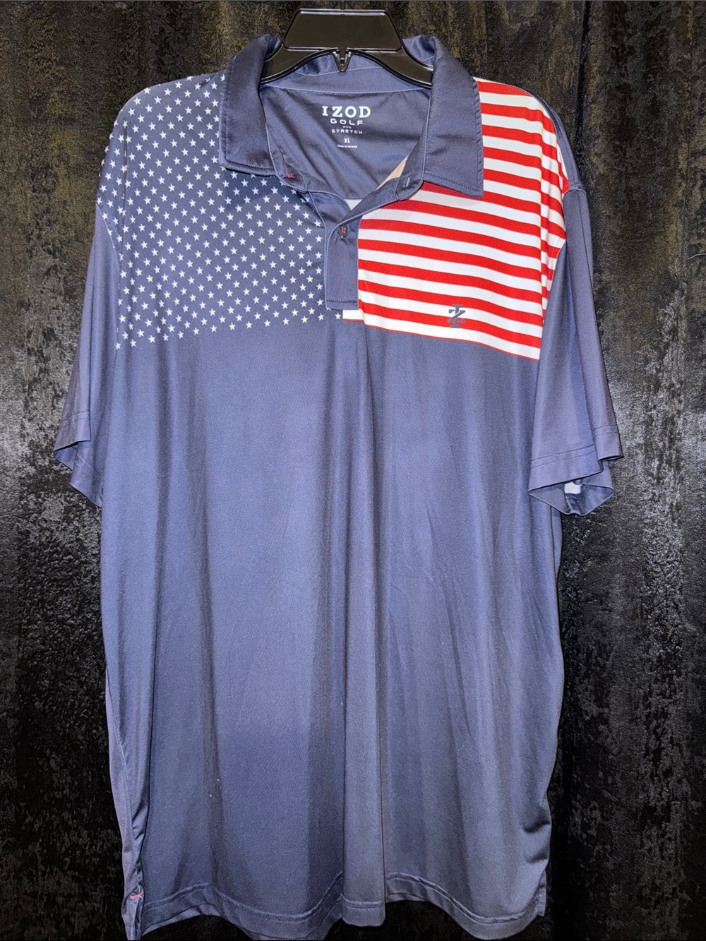 Izod Stars-and-Stripes wrinkle free golf polo men’s size XL EUC